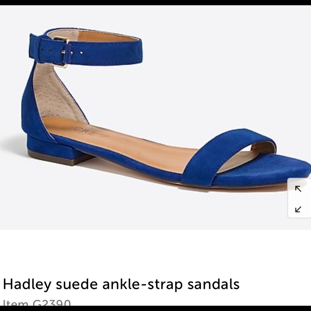 J crew Hadley suede ankle strap sandals(navy)